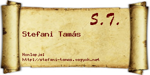 Stefani Tamás névjegykártya